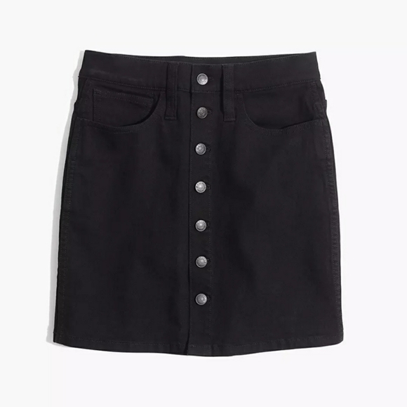 Madewell- Stretch Denim Straight Mini Skirt - Picture 3 of 4